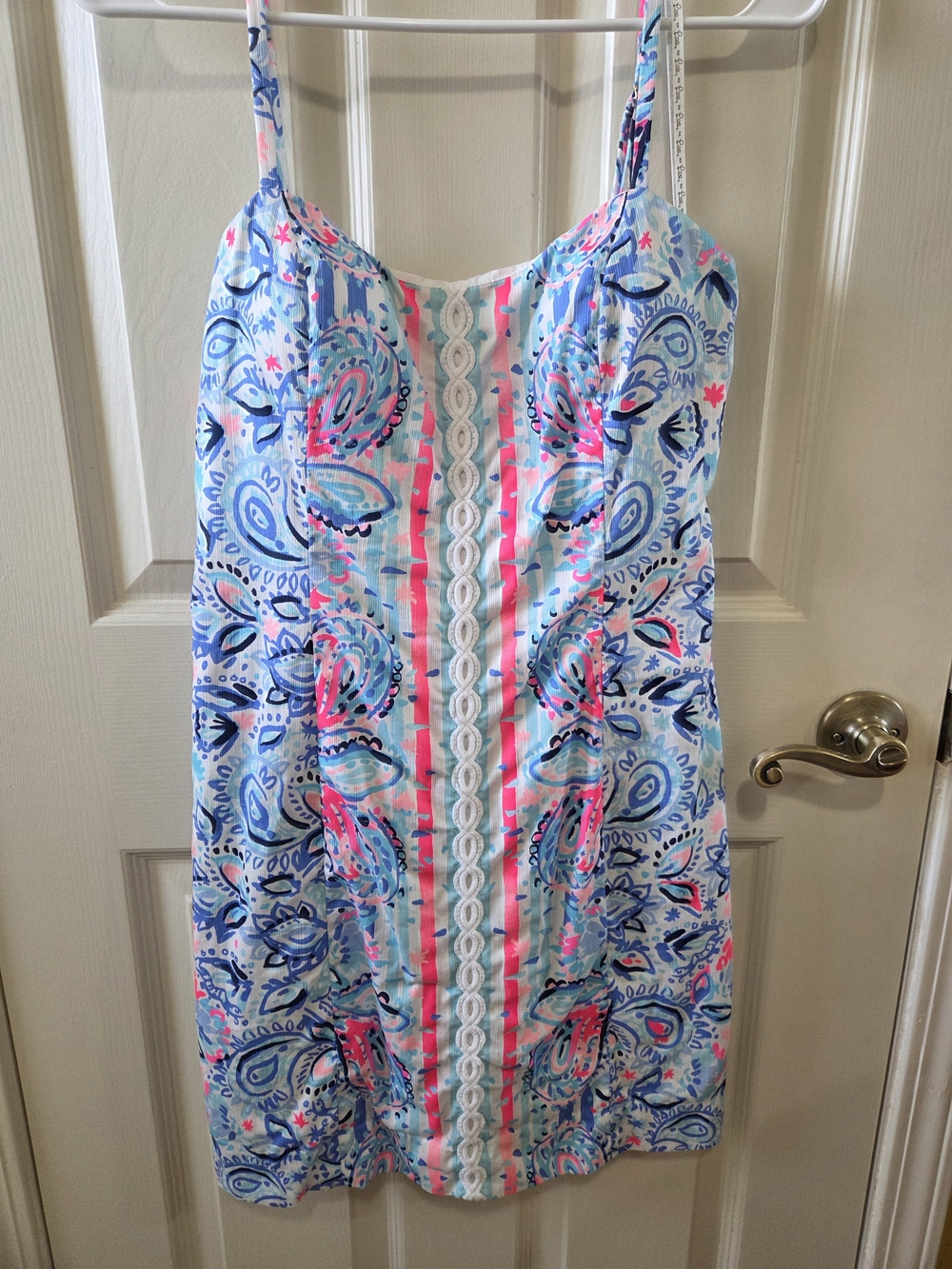 Lilly Pulitzer Pastel Paisley Spaghetti Strap Dress in Blue & Pink